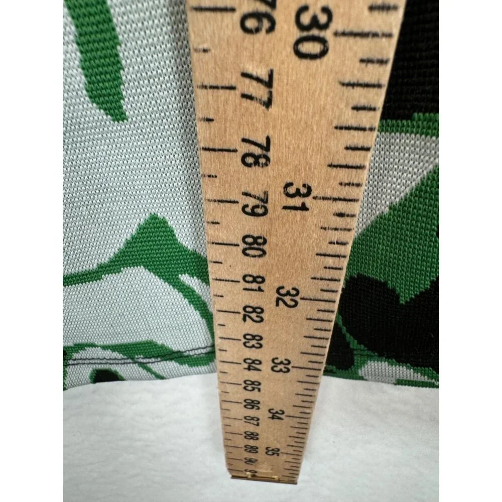 Zara‎ Kelly Green Jacquard Marble Print High waist Flare knit Trousers sz S - Picture 7 of 10